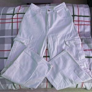 White Cargo Women Jeans